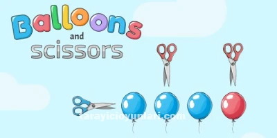 ücretsiz Balloons and scissors oyna