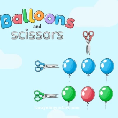 Balloons and scissors