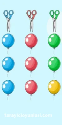 ücretsiz Balloons and scissors oyna